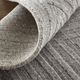 Homeroots 4' X 6' Gray Striped Hand Woven Area Rug Gray,Silver Viscose 514749