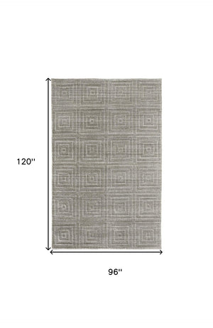 HomeRoots 4' Hand-Woven Gray and Silver Striped Area Rug – Artisan-Crafted for Elegance and Comfort in Any Space 8' X 10' 514751