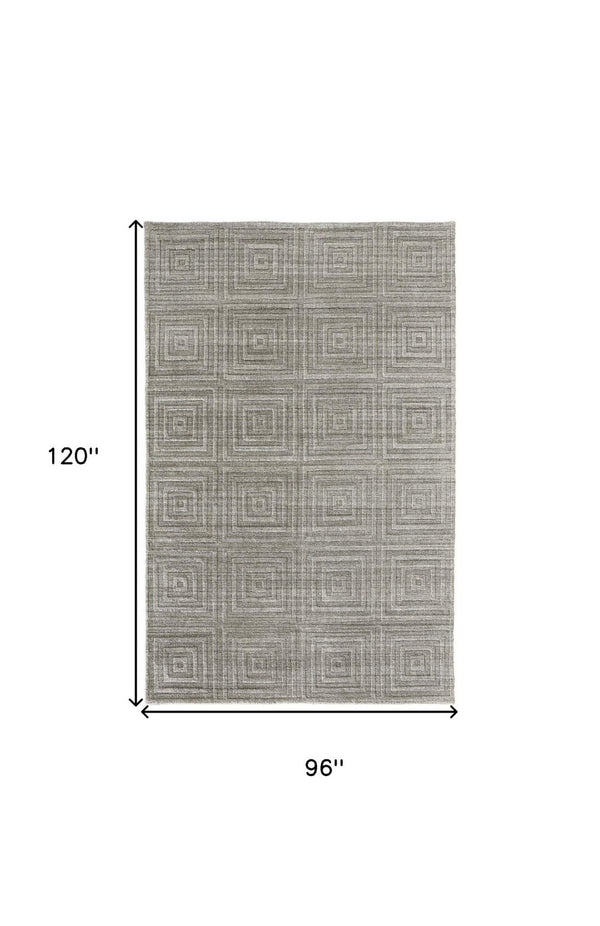 HomeRoots 4' Hand-Woven Gray and Silver Striped Area Rug – Artisan-Crafted for Elegance and Comfort in Any Space 8' X 10' 514751