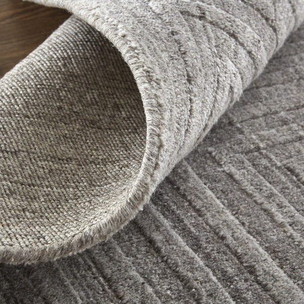 HomeRoots 4' Hand-Woven Gray and Silver Striped Area Rug – Artisan-Crafted for Elegance and Comfort in Any Space 8' X 10' 514751