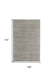 Homeroots 9' X 12' Gray And Silver Striped Hand Woven Area Rug Gray,Silver Viscose 514752