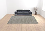 Homeroots 10' X 14' Gray And Silver Striped Hand Woven Area Rug Gray,Silver Viscose 514753