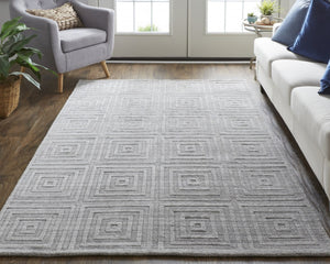 HomeRoots 2' Hand-Woven Gray and Silver Striped Area Rug - Timeless Elegance for Modern and Traditional Spaces 2' X 3' 514755