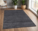 Homeroots 4' X 6' Gray And Black Striped Hand Woven Area Rug Gray,Black Viscose 514756