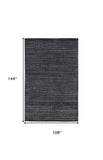 Homeroots 9' X 12' Gray And Black Striped Hand Woven Area Rug Gray,Black Viscose 514759