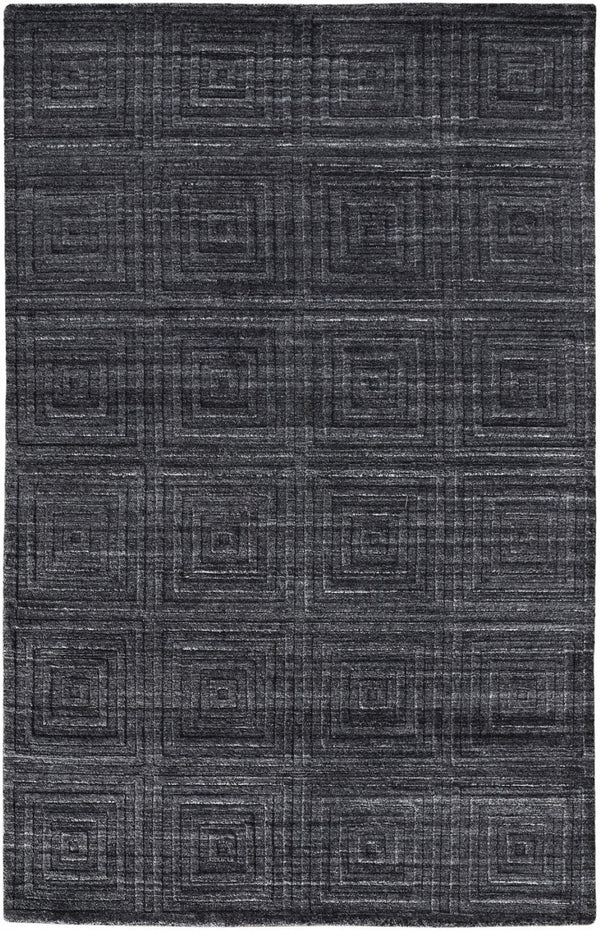 HomeRoots 2' Hand-Woven Gray and Black Geometric Area Rug - Unique Artisan Craftsmanship for Cozy Spaces 2' X 3' 514762