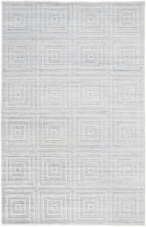 Homeroots 5' X 8' White And Silver Striped Hand Woven Area Rug White,Silver Viscose 514764