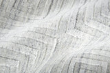 Homeroots 5' X 8' White And Silver Striped Hand Woven Area Rug White,Silver Viscose 514764