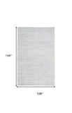 Homeroots 9' X 12' White And Silver Striped Hand Woven Area Rug White,Silver Viscose 514766