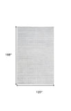 Homeroots 10' X 14' White And Silver Striped Hand Woven Area Rug White,Silver Viscose 514767