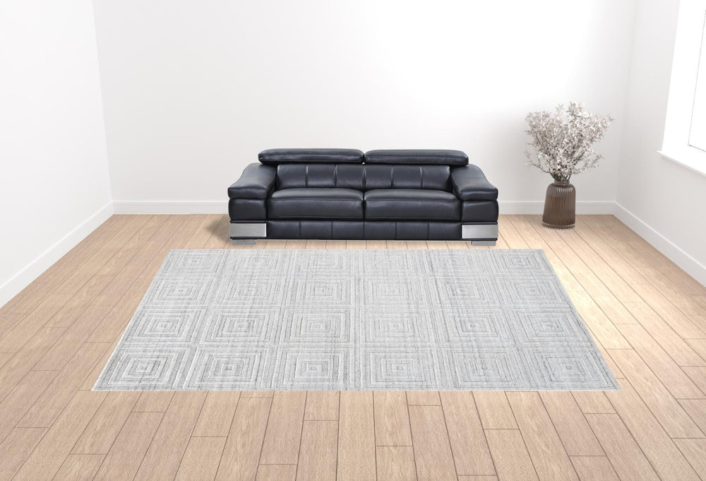 HomeRoots 12' Hand Woven Area Rug in White and Silver Stripes – Timeless Texture for Elegant Interiors 12' X 15' 514768