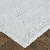 Homeroots 2' X 3' Silver And White Striped Hand Woven Area Rug White,Silver Viscose 514769