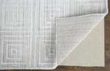 Homeroots 2' X 3' Silver And White Striped Hand Woven Area Rug White,Silver Viscose 514769