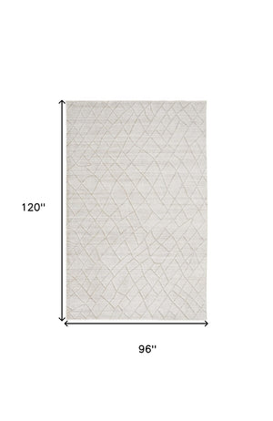 HomeRoots 4' Hand-Woven Gray and Ivory Striped Area Rug - Timeless Design for Living Spaces and Bedrooms 8' X 10' 514772