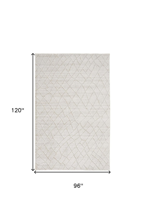 HomeRoots 4' Hand-Woven Gray and Ivory Striped Area Rug - Timeless Design for Living Spaces and Bedrooms 8' X 10' 514772
