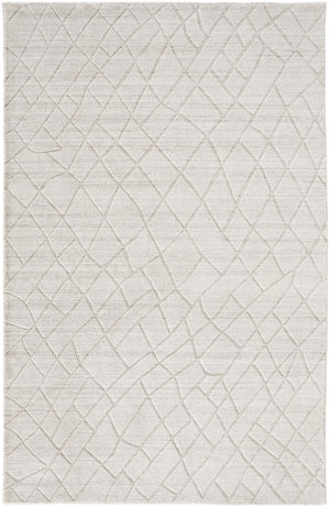 Homeroots 8' X 10' Ivory And Gray Striped Hand Woven Area Rug  Viscose 514772