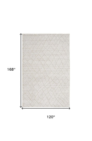 HomeRoots 4' Hand-Woven Gray and Ivory Striped Area Rug - Timeless Design for Living Spaces and Bedrooms 10' X 14' 514774