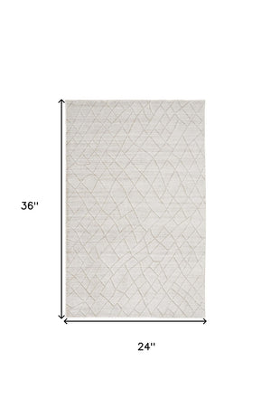 HomeRoots 2' Hand Woven Gray and Ivory Striped Area Rug – Artisan Crafted Elegance for Small Spaces and Decor 2' X 3' 514776