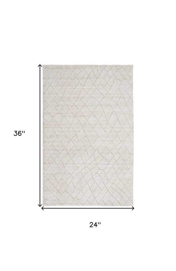 HomeRoots 2' Hand Woven Gray and Ivory Striped Area Rug – Artisan Crafted Elegance for Small Spaces and Decor 2' X 3' 514776