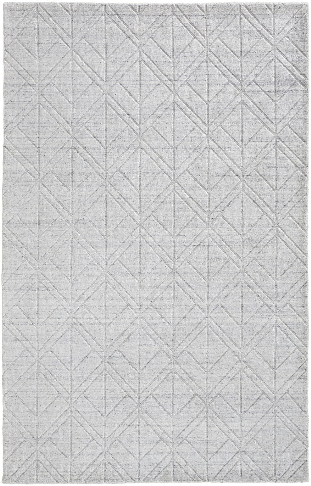 HomeRoots 4' Modern Hand-Woven Area Rug in White and Silver Geometric Design for Chic Home Décor Style 4' X 6' 514777