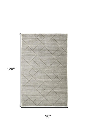 HomeRoots 4' Gray and Ivory Striped Hand-Woven Area Rug - Timeless Artisanal Elegance for Any Room Decor 8' X 10' 514786