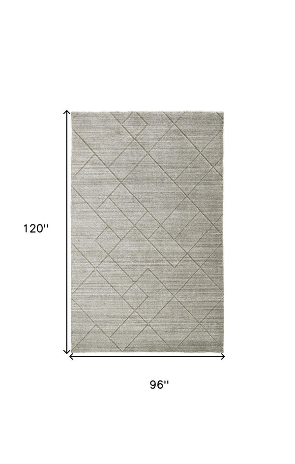HomeRoots 4' Gray and Ivory Striped Hand-Woven Area Rug - Timeless Artisanal Elegance for Any Room Decor 8' X 10' 514786