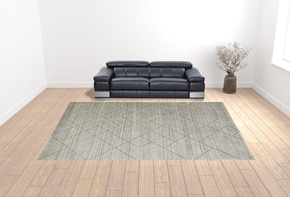 HomeRoots 4' Gray and Ivory Striped Hand-Woven Area Rug - Timeless Artisanal Elegance for Any Room Decor 12' X 15' 514789