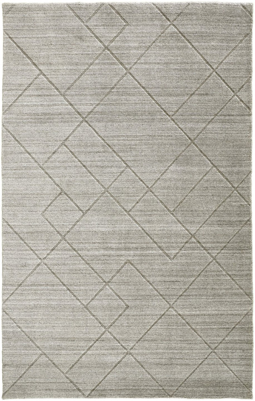 HomeRoots 2' Hand-Woven Ivory and Silver Striped Area Rug - Elegant Texture for Modern and Classic Spaces 2' X 3' 514790