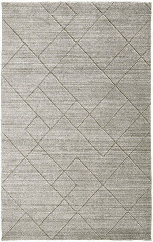HomeRoots 2' Hand-Woven Ivory and Silver Striped Area Rug - Elegant Texture for Modern and Classic Spaces 2' X 3' 514790