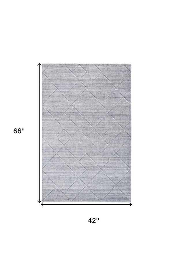 HomeRoots 4' Hand-Woven Gray and Silver Striped Area Rug - Elegant, Durable, and Unique for Any Space 4' X 6' 514791
