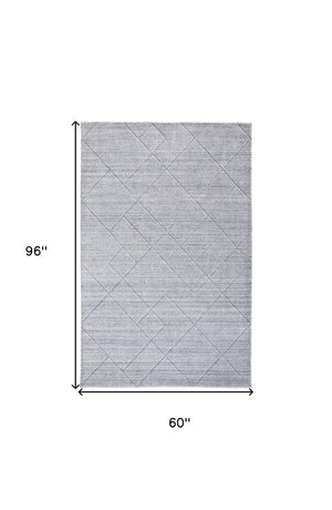 HomeRoots 4' Hand-Woven Gray and Silver Striped Area Rug - Elegant, Durable, and Unique for Any Space 5' X 8' 514792