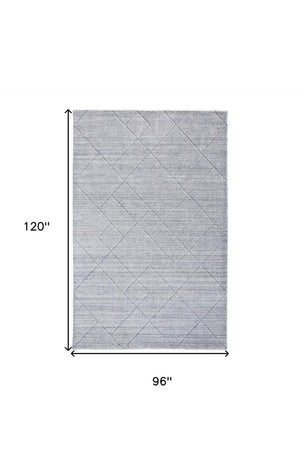 HomeRoots 4' Hand-Woven Gray and Silver Striped Area Rug - Elegant, Durable, and Unique for Any Space 8' X 10' 514793