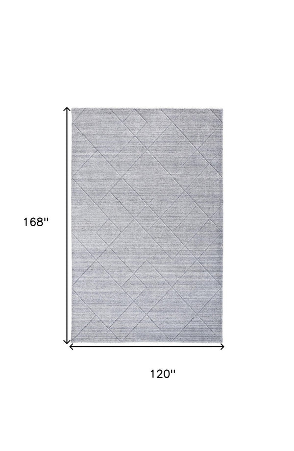HomeRoots 4' Hand-Woven Gray and Silver Striped Area Rug - Elegant, Durable, and Unique for Any Space 10' X 14' 514795