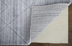 HomeRoots 4' Hand-Woven Gray and Silver Striped Area Rug - Elegant, Durable, and Unique for Any Space 12' X 15' 514796