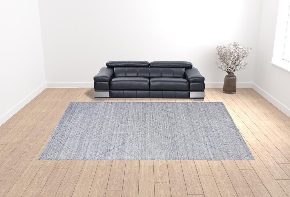 HomeRoots 4' Hand-Woven Gray and Silver Striped Area Rug - Elegant, Durable, and Unique for Any Space 12' X 15' 514796