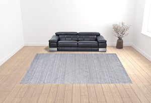 HomeRoots 4' Hand-Woven Gray and Silver Striped Area Rug - Elegant, Durable, and Unique for Any Space 12' X 15' 514796