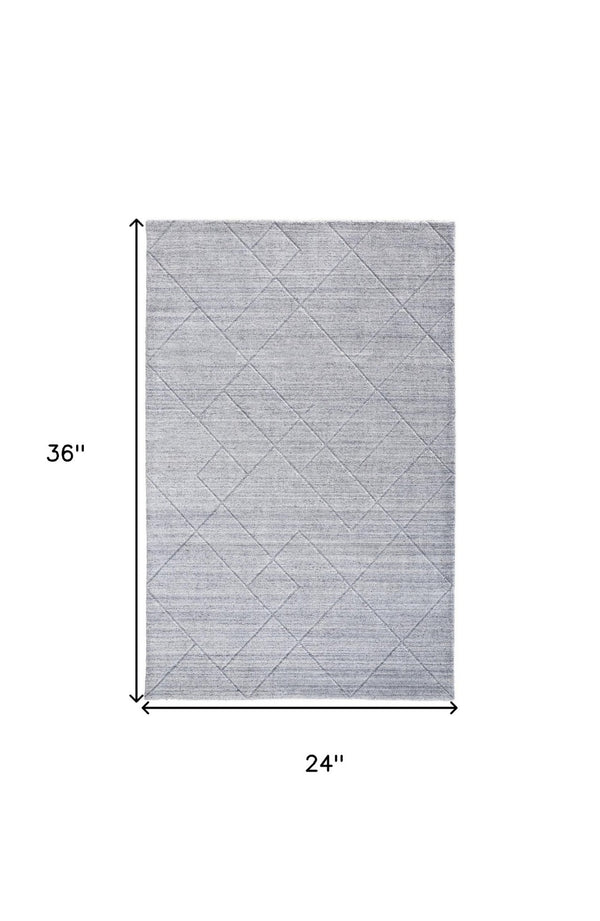 HomeRoots 2' Hand-Woven Gray and Silver Striped Area Rug - Elegant Design for Modern or Traditional Spaces 2' X 3' 514797