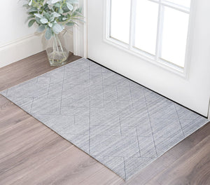HomeRoots 2' Hand-Woven Gray and Silver Striped Area Rug - Elegant Design for Modern or Traditional Spaces 2' X 3' 514797