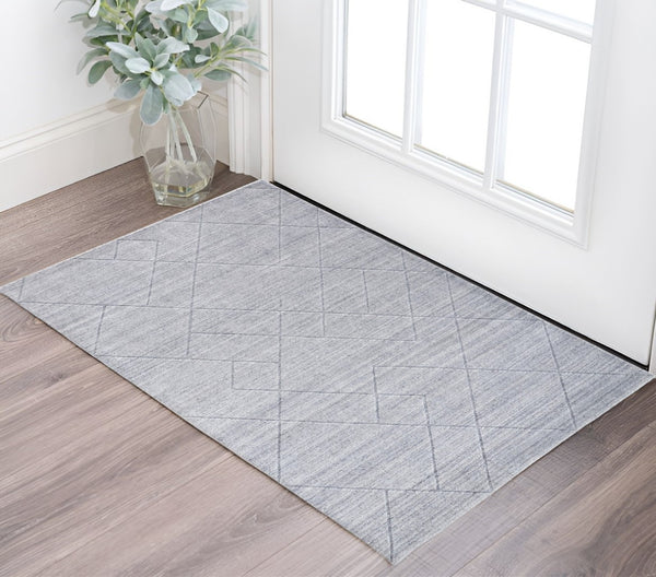 HomeRoots 2' Hand-Woven Gray and Silver Striped Area Rug - Elegant Design for Modern or Traditional Spaces 2' X 3' 514797