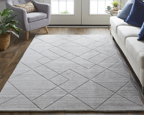 HomeRoots 2' Hand-Woven Gray and Silver Striped Area Rug - Elegant Design for Modern or Traditional Spaces 2' X 3' 514797