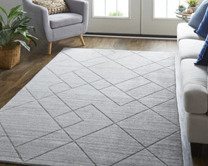 HomeRoots 2' Hand-Woven Gray and Silver Striped Area Rug - Elegant Design for Modern or Traditional Spaces 2' X 3' 514797