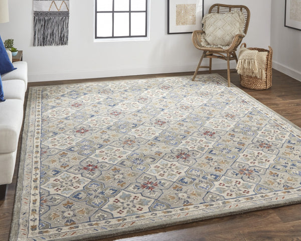 HomeRoots 4' Taupe & Ivory Hand-Tufted Wool Patchwork Area Rug - Cozy, Durable & Stylish for Every Space 4' X 6' 514798