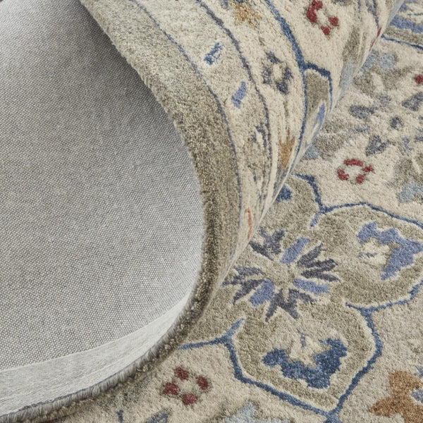 HomeRoots 4' Taupe & Ivory Hand-Tufted Wool Patchwork Area Rug - Cozy, Durable & Stylish for Every Space 5' X 8' 514799