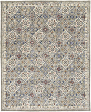 HomeRoots 4' Taupe & Ivory Hand-Tufted Wool Patchwork Area Rug - Cozy, Durable & Stylish for Every Space 8' X 10' 514800