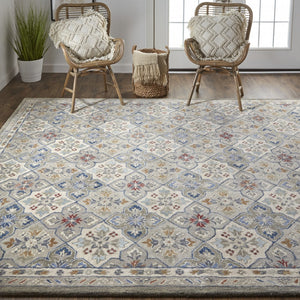 HomeRoots 4' Taupe & Ivory Hand-Tufted Wool Patchwork Area Rug - Cozy, Durable & Stylish for Every Space 8' X 10' 514800
