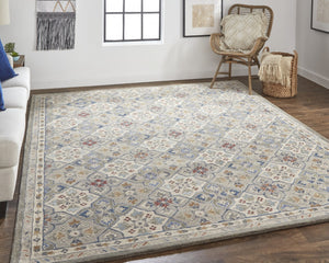 HomeRoots 4' Taupe & Ivory Hand-Tufted Wool Patchwork Area Rug - Cozy, Durable & Stylish for Every Space 9' X 12' 514801