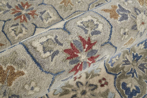 HomeRoots 4' Taupe & Ivory Hand-Tufted Wool Patchwork Area Rug - Cozy, Durable & Stylish for Every Space 9' X 12' 514801