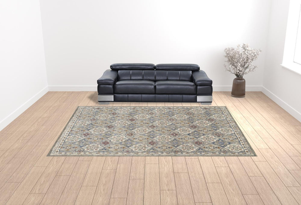 HomeRoots 10' Handmade Wool Patchwork Tufted Area Rug – Stain-Resistant Vintage Charm for Any Room Decor 10' X 14' 514802