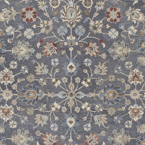HomeRoots 4' Handmade Wool Floral Tufted Area Rug in Gray, Ivory & Red – Stain Resistant Luxury for Homes 4' x 6' 514804
