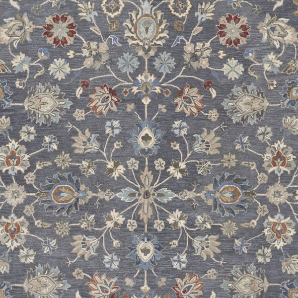 HomeRoots 4' Handmade Wool Floral Tufted Area Rug in Gray, Ivory & Red – Stain Resistant Luxury for Homes 4' x 6' 514804